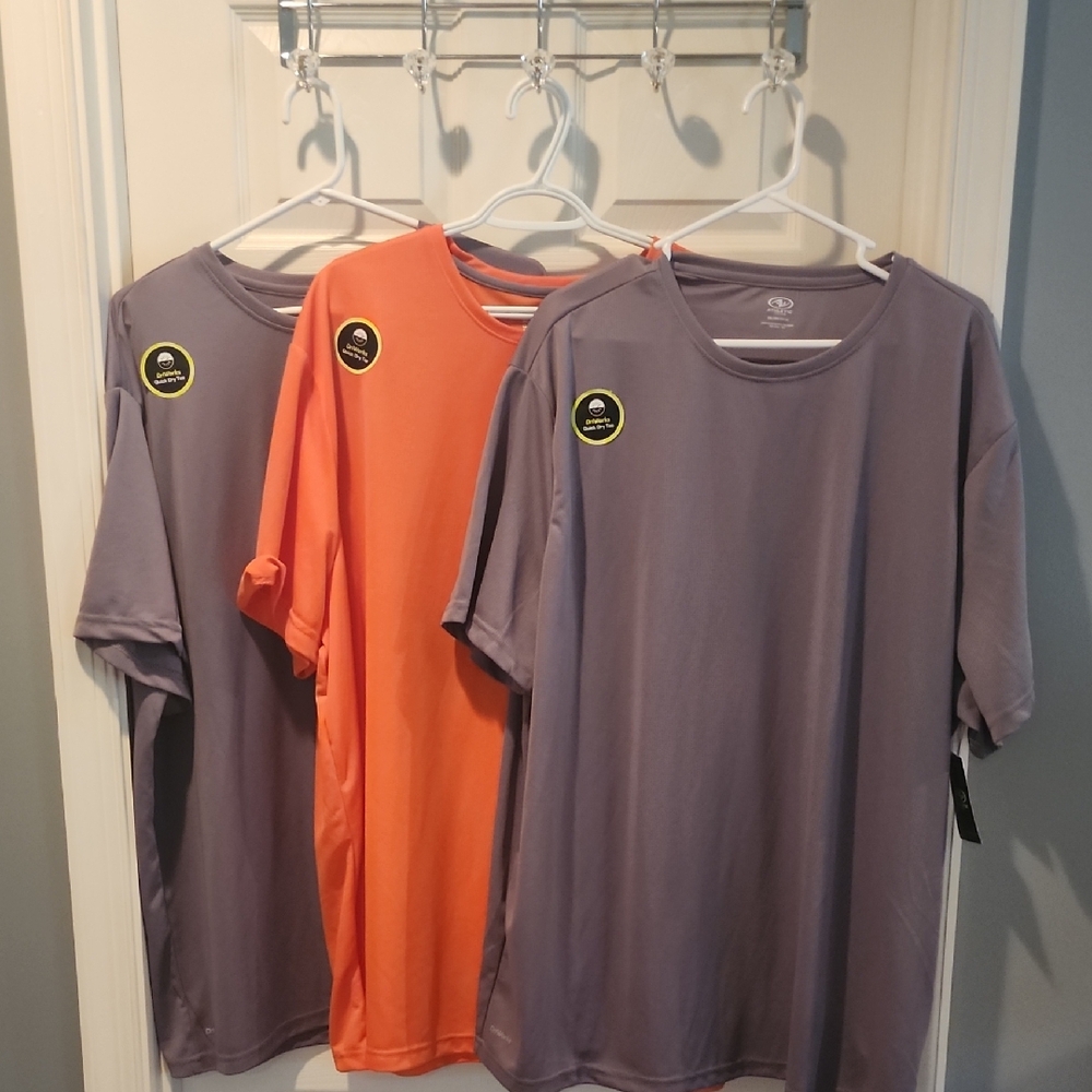 Men's NWT Gray and Orange Set Of 3 T-Shirts 3XL